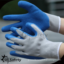 SRSAFETY10 gauge polycotton liner coated latex on palm, crinkle finish